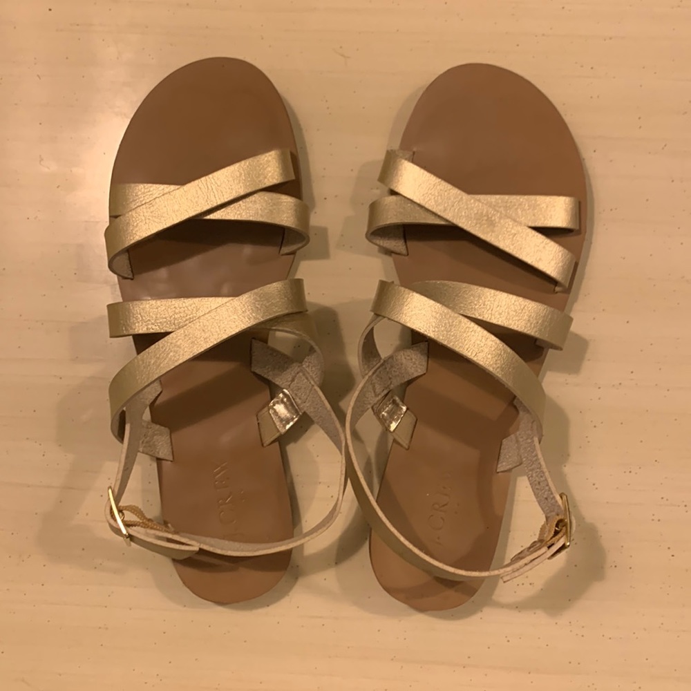 J Crew gold strap sandals